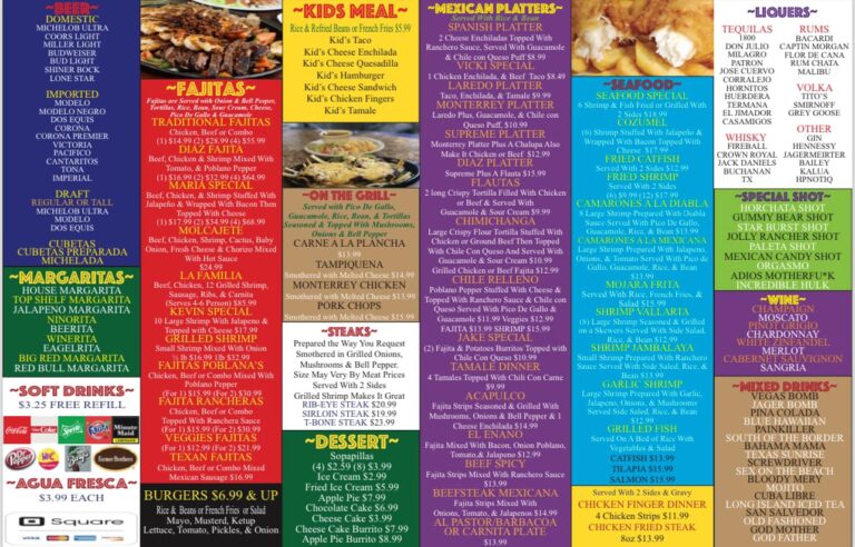 DiazTex Mex Hillsboro Texas menu 2 768x492