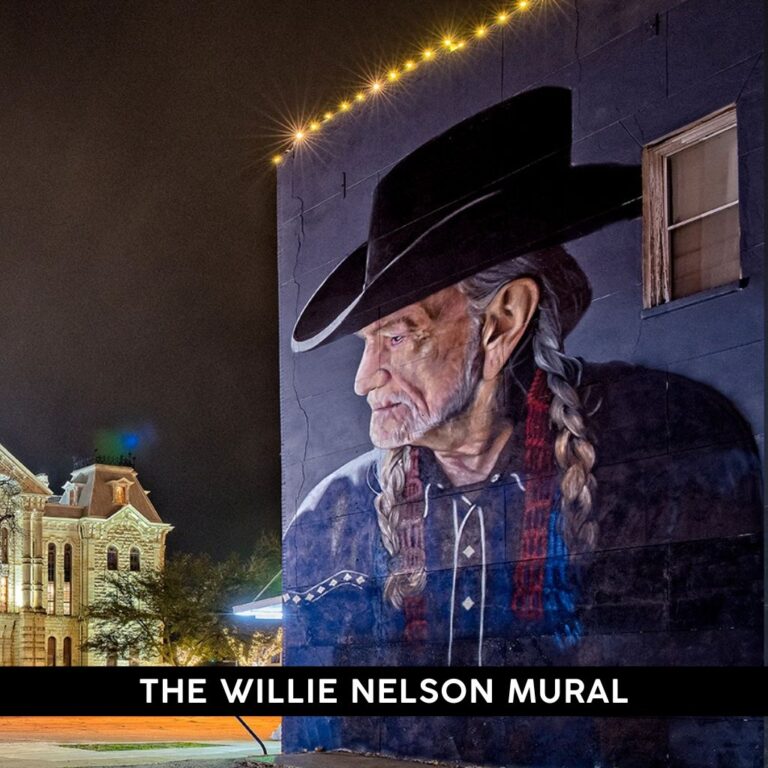 Willie Nelson Mural Hillsboro Texas 2 768x768